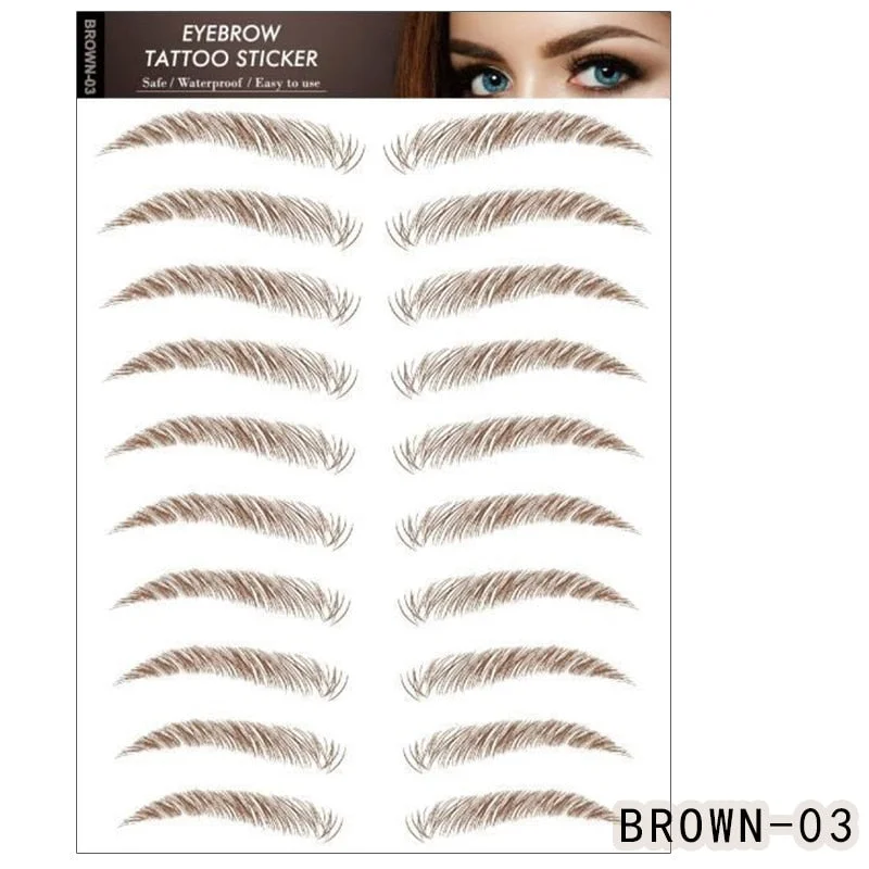 6D Eyebrows Sticker Water Transfer Hair-like Eye Brow Tattoo Stickers Long Lasting False Eyebrow Enhancers Eye Brow Cosmetics Br