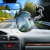 12V/24V Car Cooling Fan USB Suction Cup Windshield Desk Fan 3 Speeds Auto Cooler