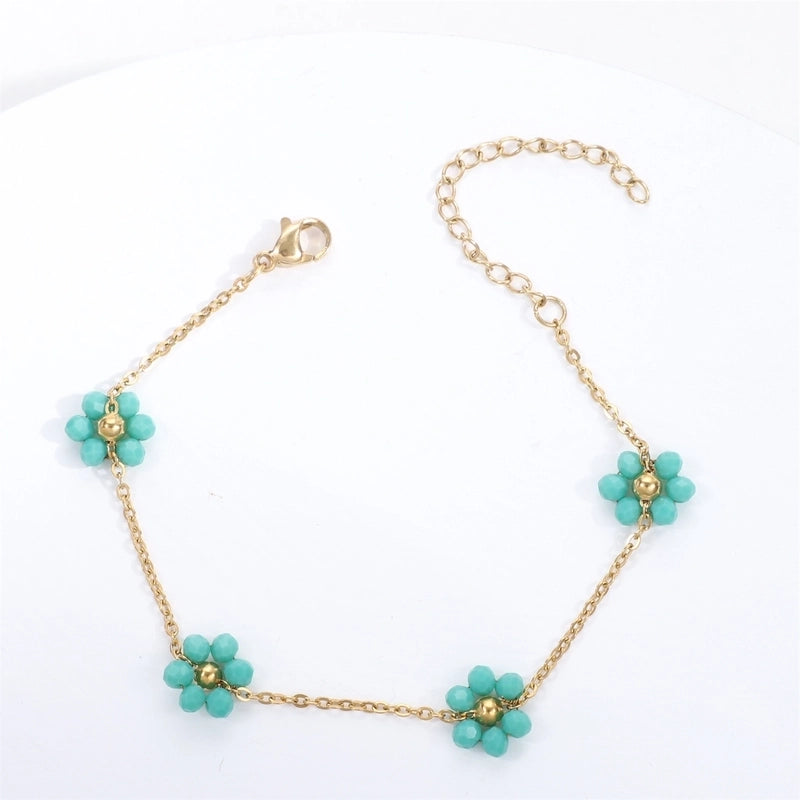 Sweet Flower Titanium Steel Bracelets In Bulk