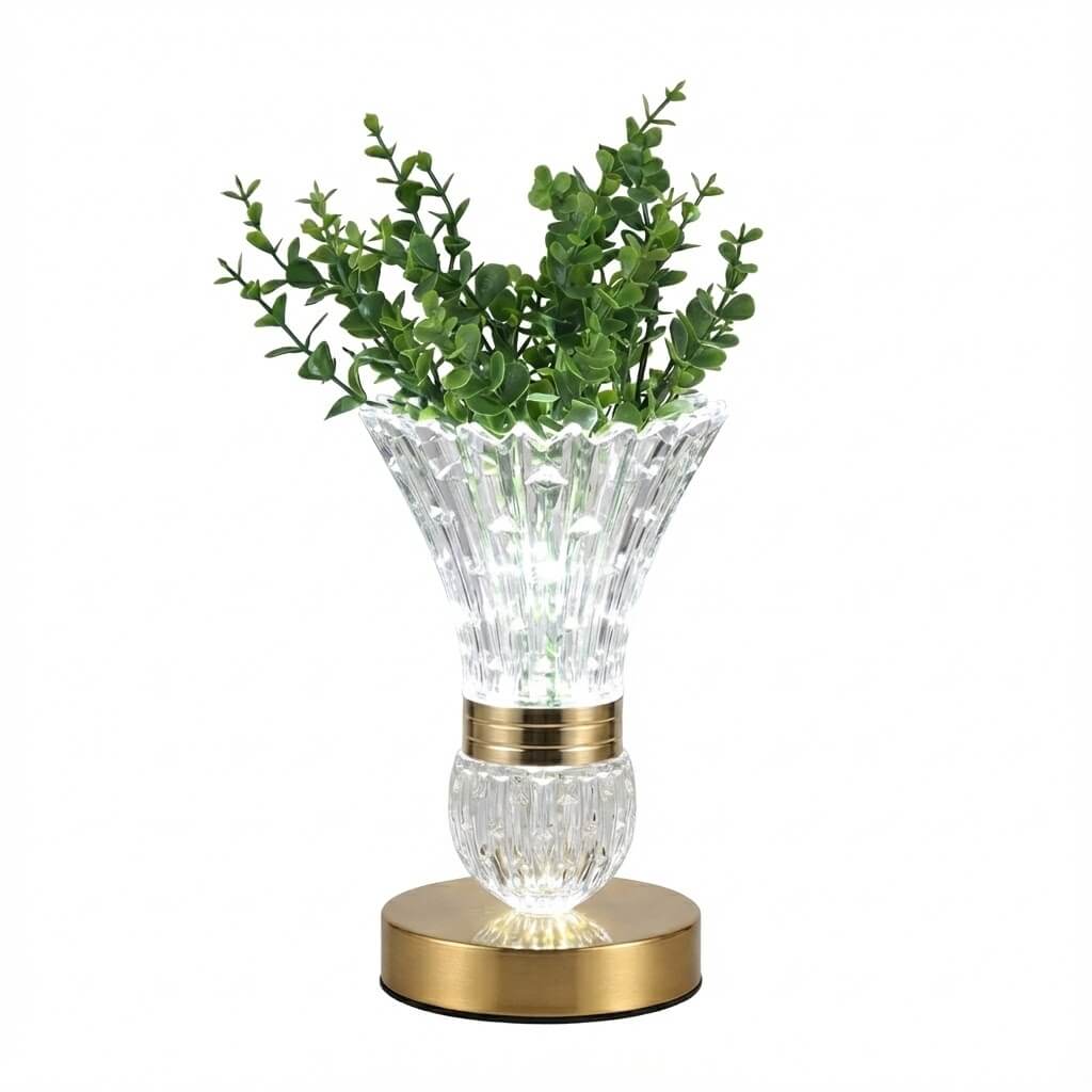 LED Crystal Vase Table Lamp