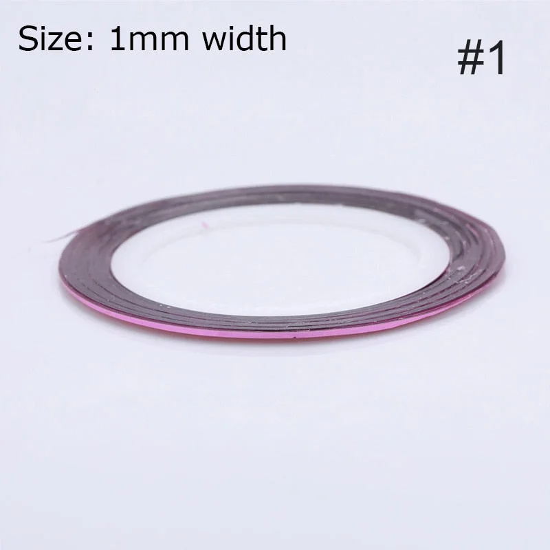 1mm 2mm 6mm Matte Glitter Nail Striping Tape Line Rainbow Multi Color Styling Tool Sticker Decal  DIY Decoration-Nail Inspo