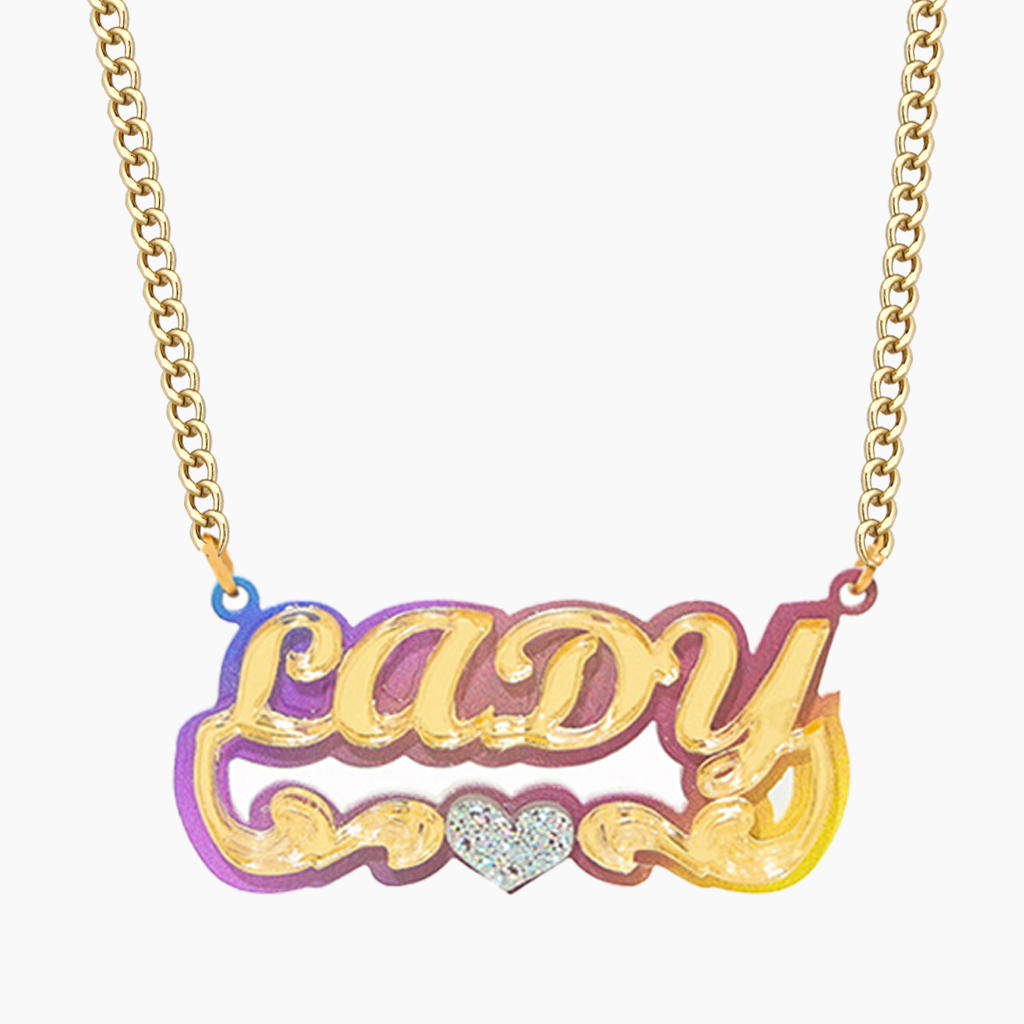 Custom Purple Acrylic Name Pendant