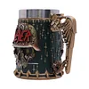 Creative Large Capacity 304 Stainless Steel Handle Cup Skull Beer Cup 3D Three-Dimensional Stainless Steel Embedded Double-Layer Beer Cup Coffee Cup Personality Cup Creative Gift Cup