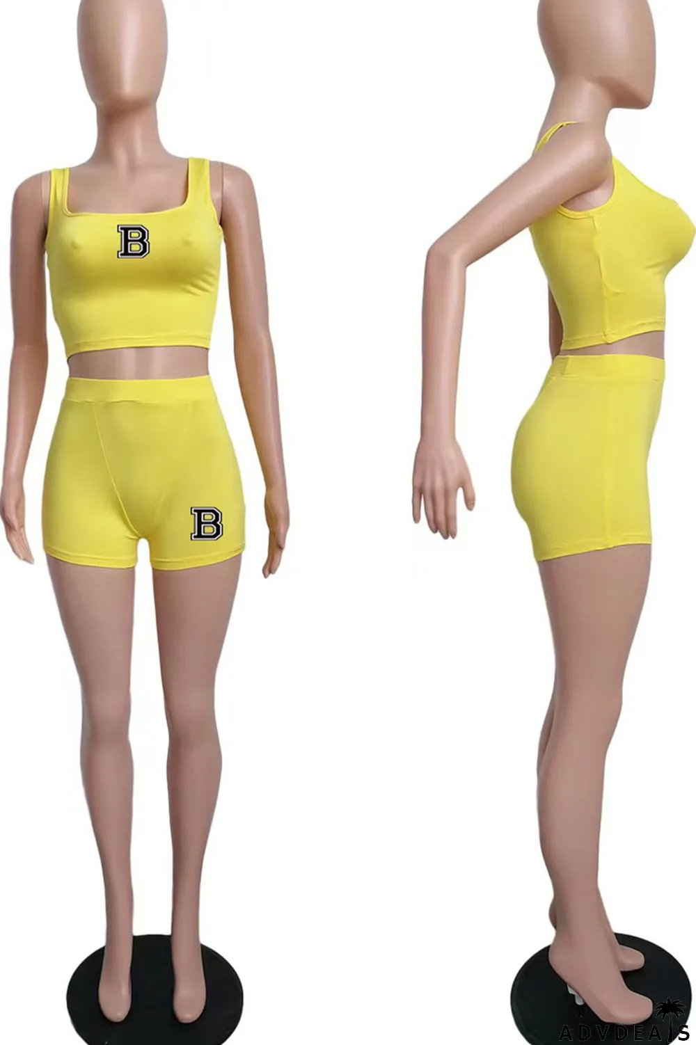 Orange Casual Print Patchwork U Neck Two Pieces