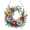 (US Local)Acrylic Special Shaped Daisy Wreath DIY Diamond Painting Hanging Ornaments Kit