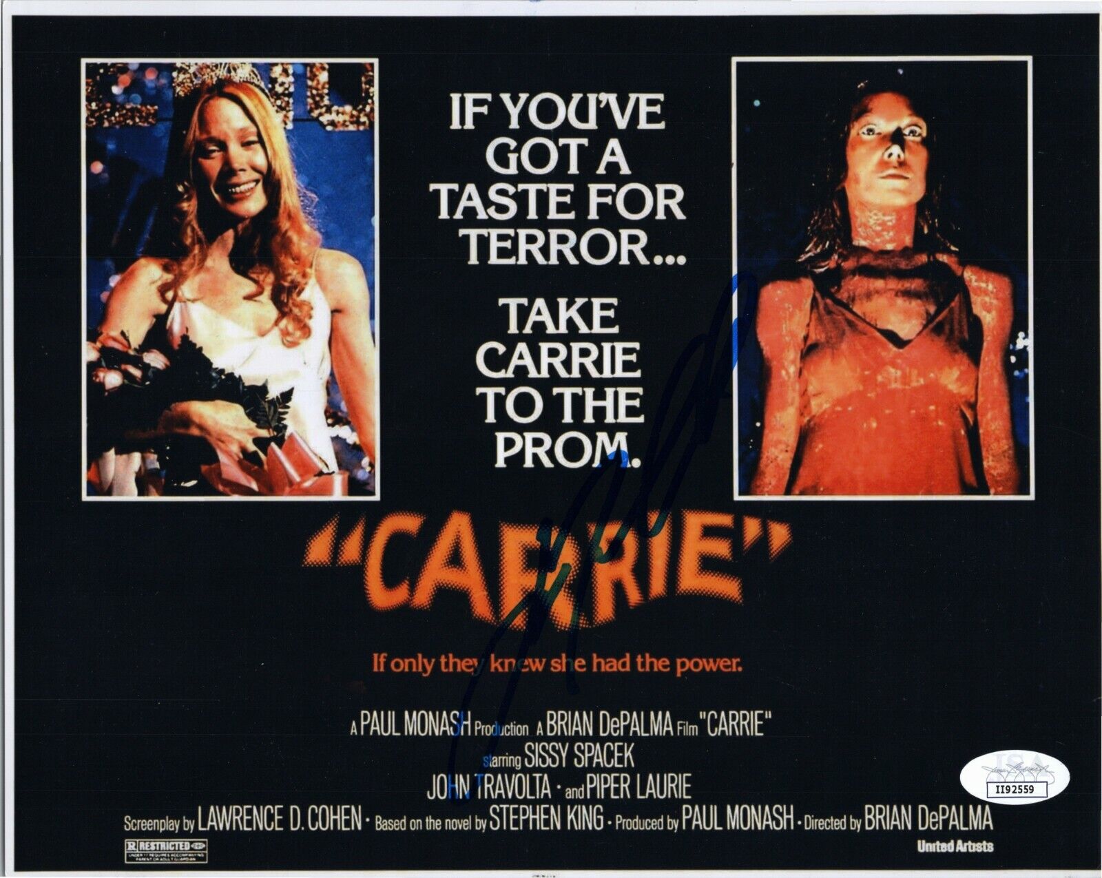 ~~ JOHN TRAVOLTA Authentic Hand-Signed CARRIE