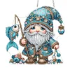 DIY Fishing Gnome Diamond Painting Single-sided Hanging Pendant