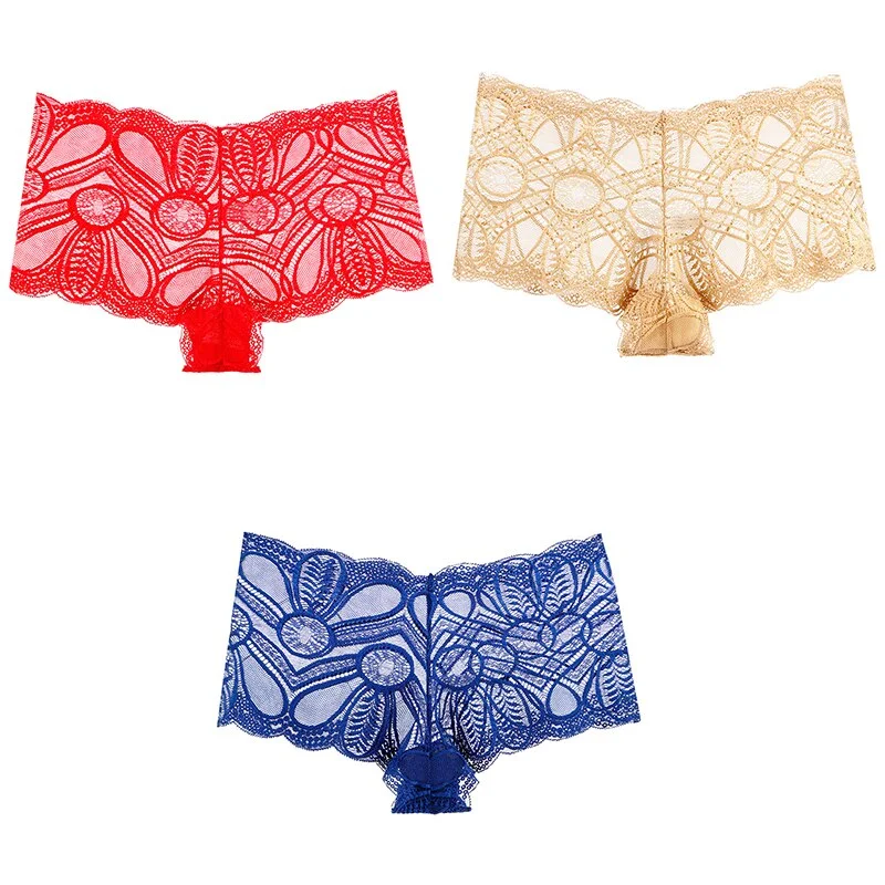 Billionm Sexy Lace Panties Underwear High Waist Woman Comfortable Boxer Female Intimates Transparent Panty Nylon Underpants