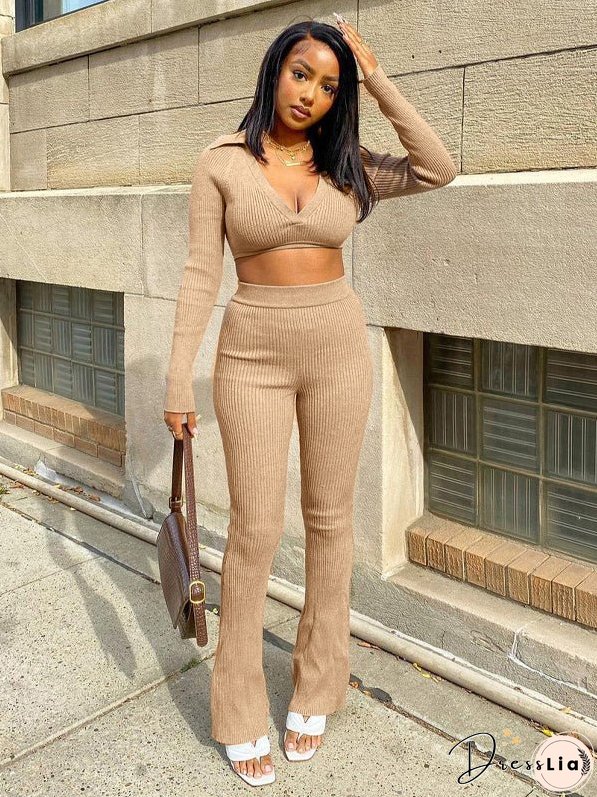 Micro Flared Pants Two-piece Suit