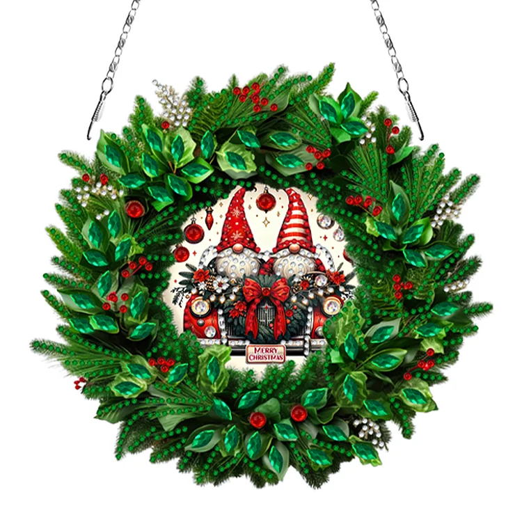 Christmas 2D Flat DIY Hanging Diamond Art Kits Window Hanging Art for Home Decor gbfke