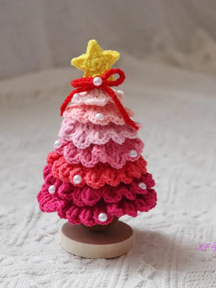 Lulusnow Handmade Merry Chrismas Tree Christmas Day Gift Crochet Ornament