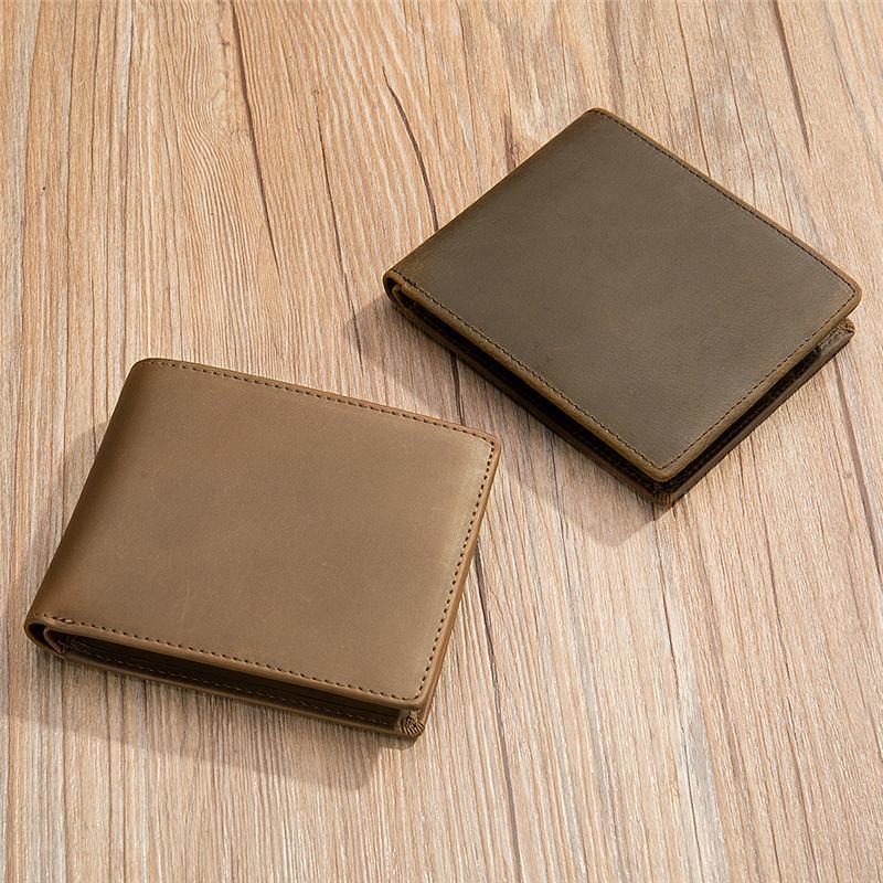 Durable Plain Casual Cash Card Holder Vintage Leather Wallets