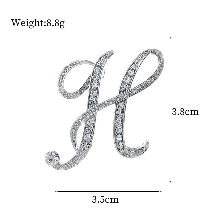 Minimalist Pin Letter Zinc Alloy Plating Inlay Rhinestones Unisex Brooches