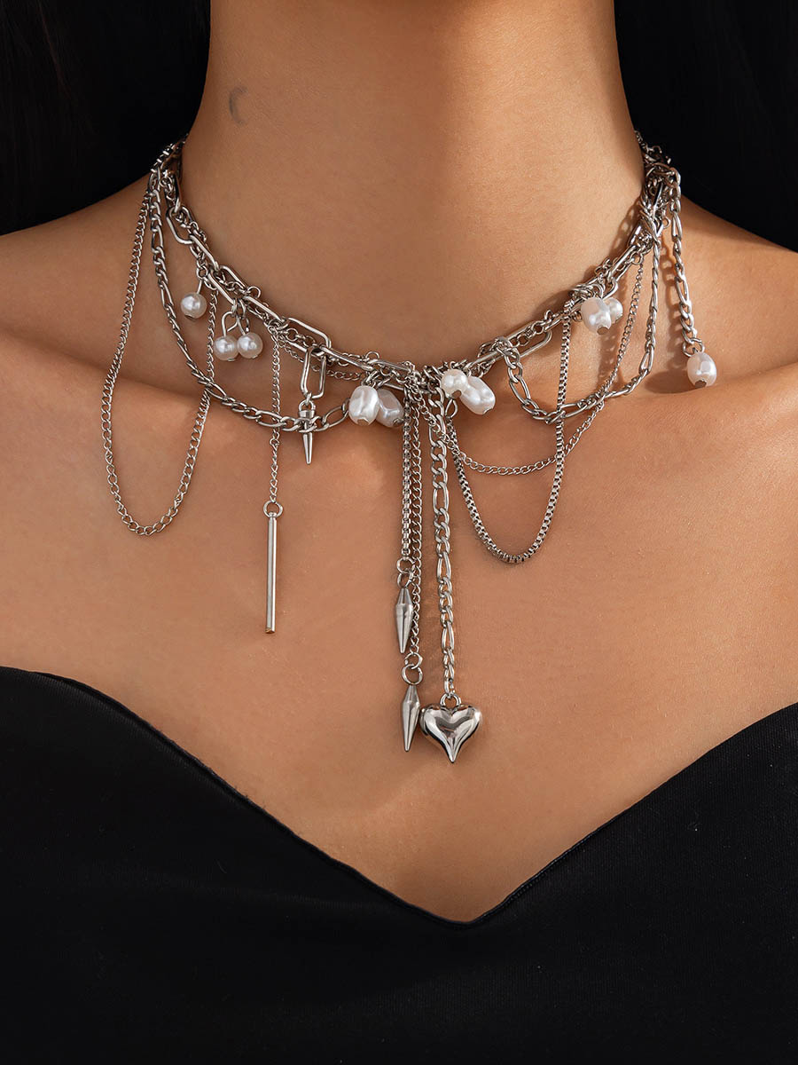 Tasseled Geometric Chains Necklaces Accessories