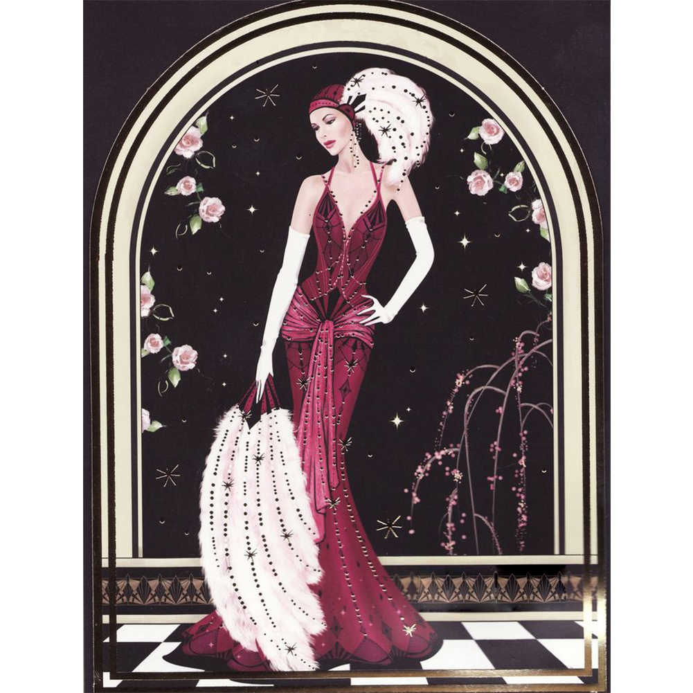 

Elegant Lady - 11CT Stamped Cross Stitch - 30*40CM, 501 Original