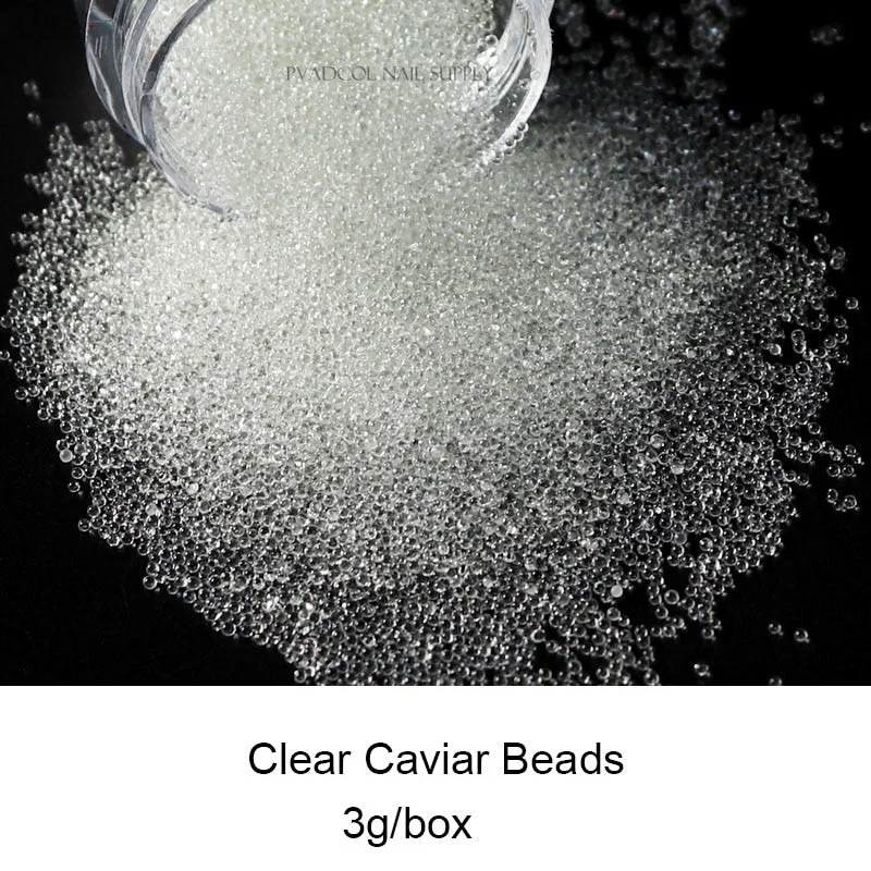 Glitter Pixie Nails Crystal Micro Beads Multicolor AB 3D Nail Art Rhinestone Decorations Manicure Accessories-Nail Inspo