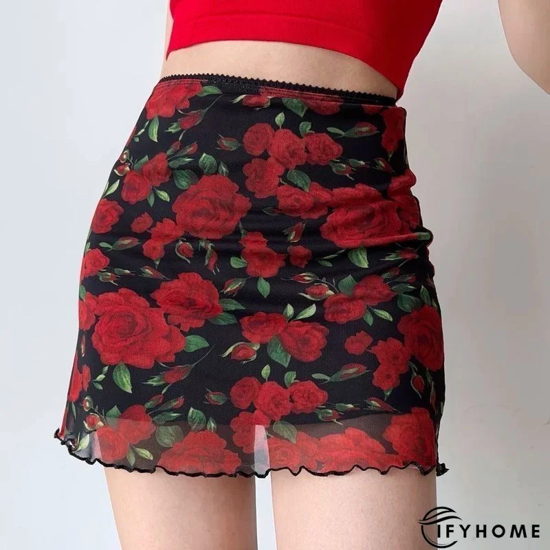 A-Line Vintage Floral Skirt | IFYHOME