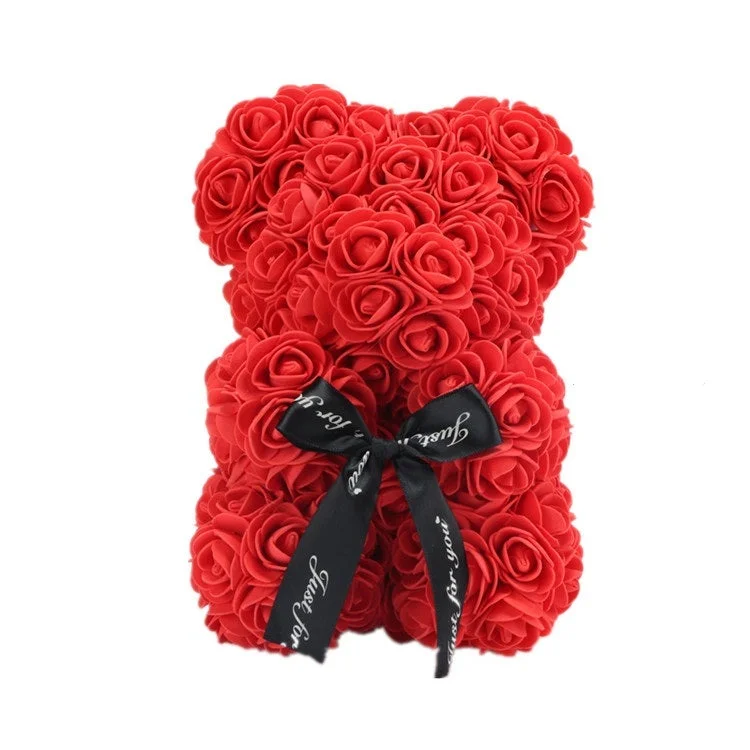 Handcrafted Romantic Rose Flower Teddy Bear