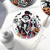 8pcs Cartoon DIY Diamond Malerei Holz Untersetzer Kits mit Halter (Skelett)