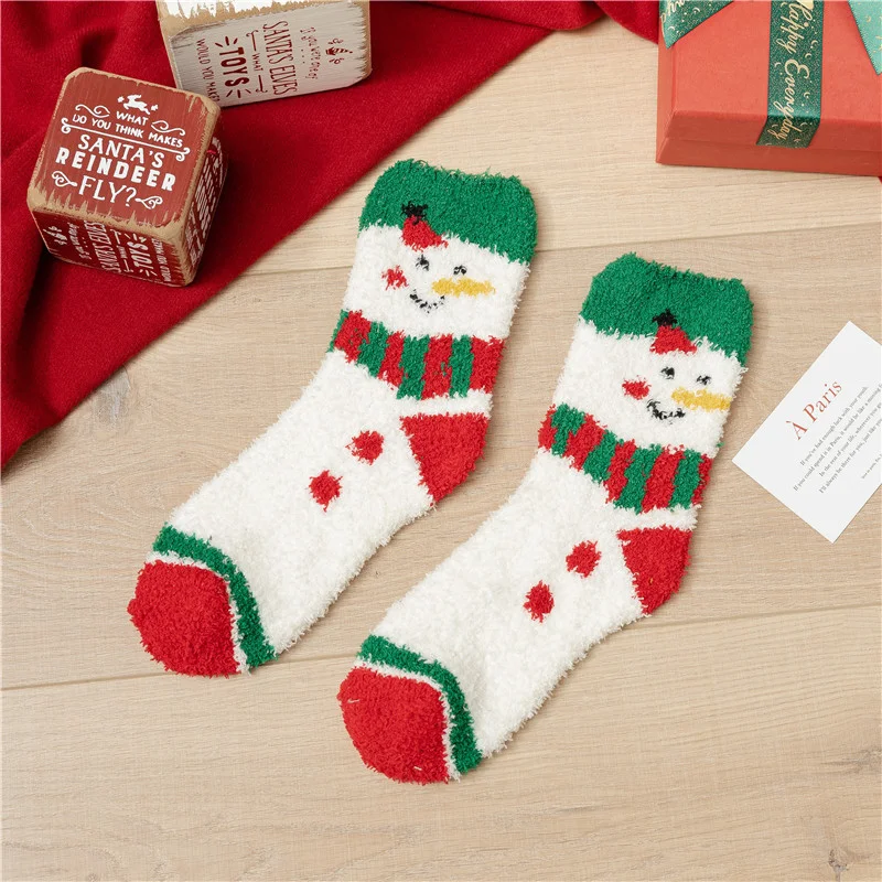 Unisex Christmas Coral Fleece Sleeping Socks