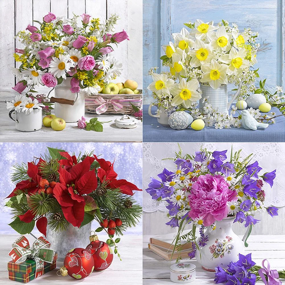 Flowers DIY Full Drill Round Drill Diamond Painting