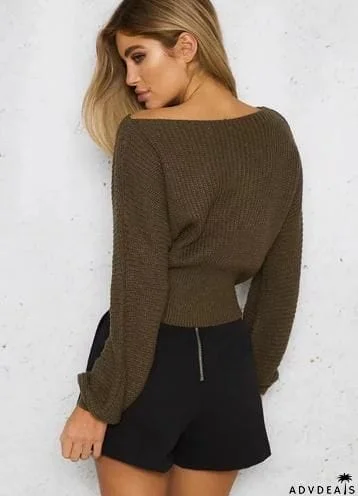 Off Shoulder Lightweight Chunky Sweater