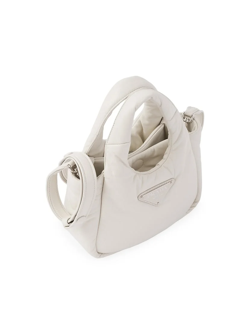 Prada Small Padded Soft Nappa-leather Bag white