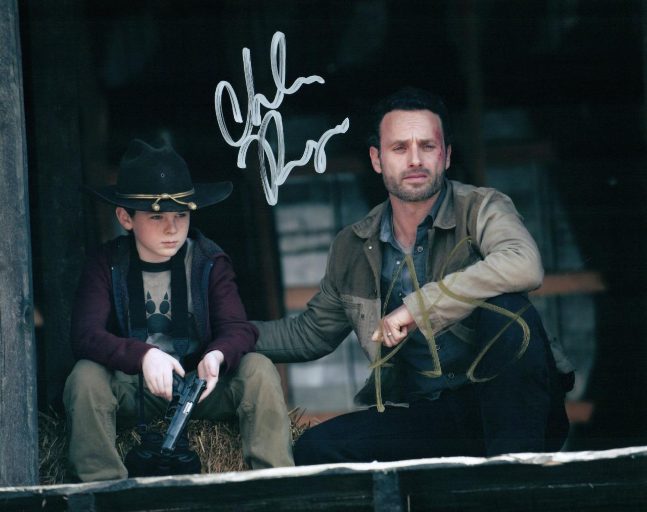 Chandler Riggs Andrew Lincoln 8x10 Signed Autographed Photo Poster painting Picture with COA