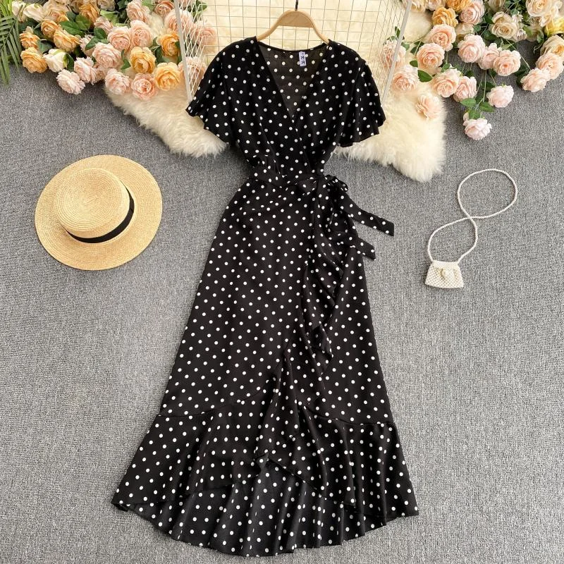 Croysier Summer Clothes Dresses For Women 2021 Elegant Vintage Ruffle ...