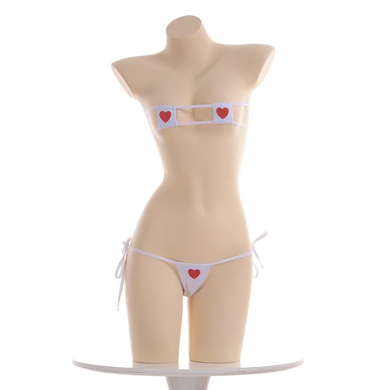 Billionm Women Sexy Lingerie Erotic Cute Mini Bra Black White Hot Pajamas Micro Bikini Clubwear Underwear Anime Style Bra And Panty Set