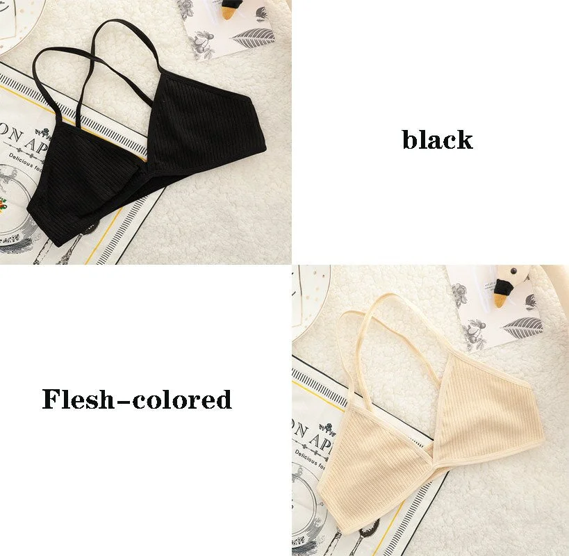 Comfortable sexy female bra thin cotton French sexy bra deep V wireless push chest bra without steel ring seamless bra