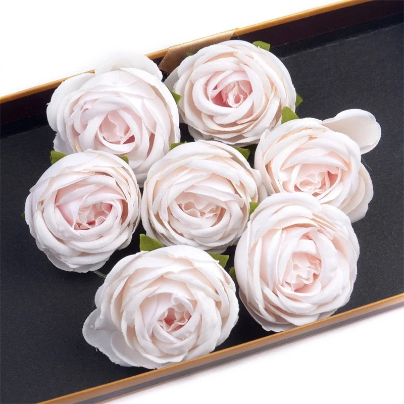 3/20pcs 4cm Artificial Silk Tea Rose Flower Head For Wedding Home Decoration DIY Wreath Scrapbook Fake Flowers Wall Craft