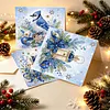6pcs DIY Blue Christmas Diamond Painting 3D Greeting Card