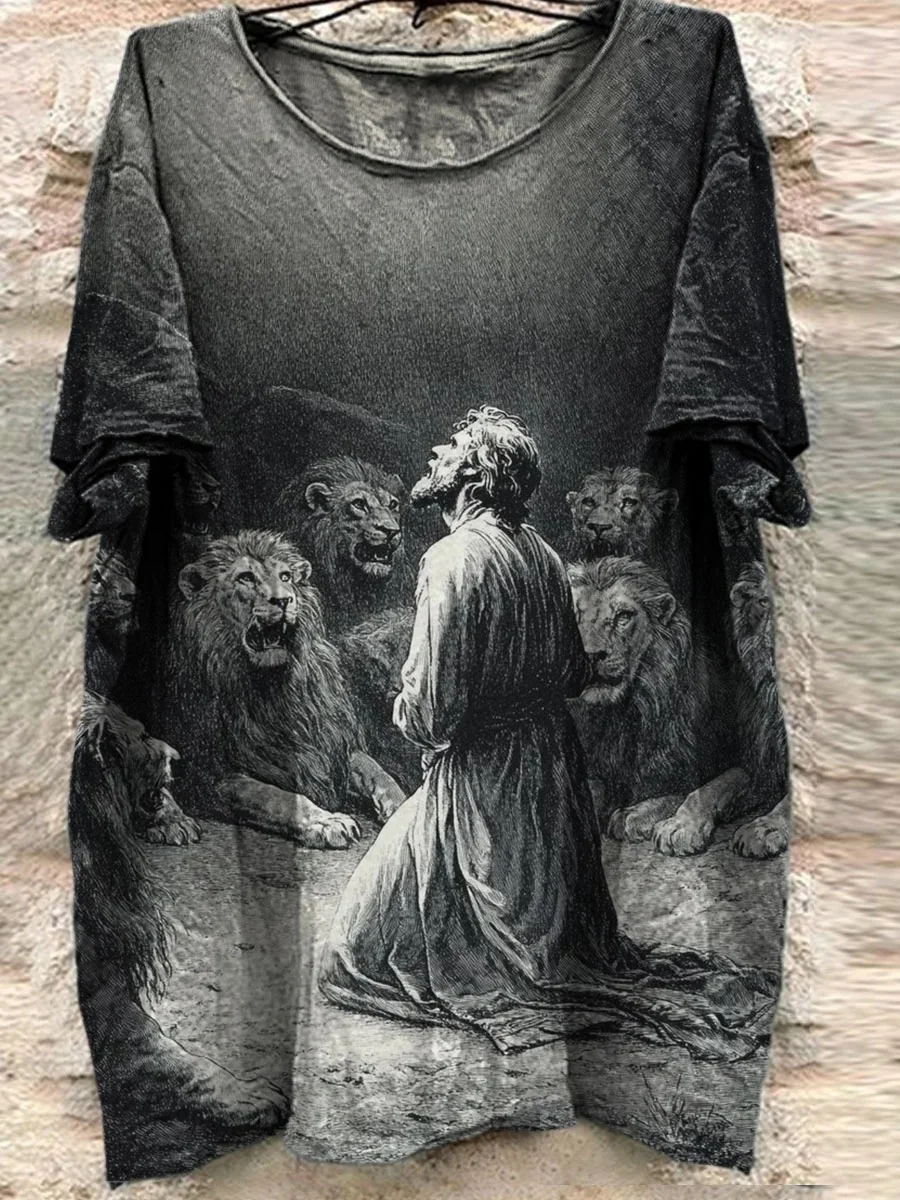 Eagerlys  Jesus and Leo Art Print T-shirt Eagerlys