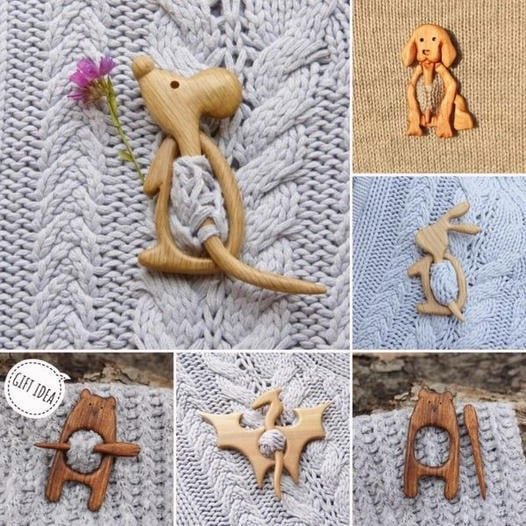 🔥LAST DAY 49% OFF🔥Brooch pin with wooden animal pattern (sweater clip)