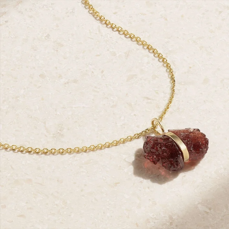 Olivenorma Natural Irregular Stone Birthstone Pendant Necklace