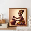 Fille afro-américaine-plein diamant rond peinture-30 * 30cm