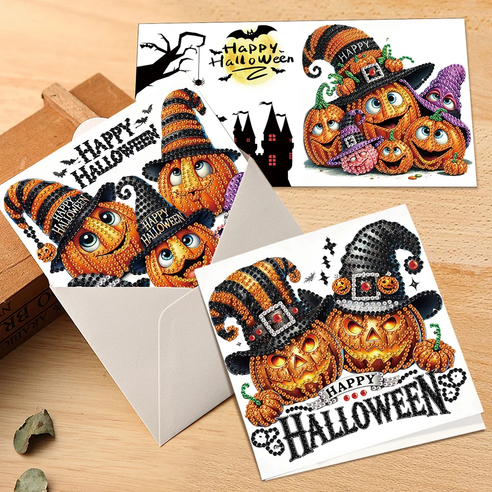 6PCS DIY Diamond Art Greeting Cards Congratulations Cards & Gifts (Halloween)