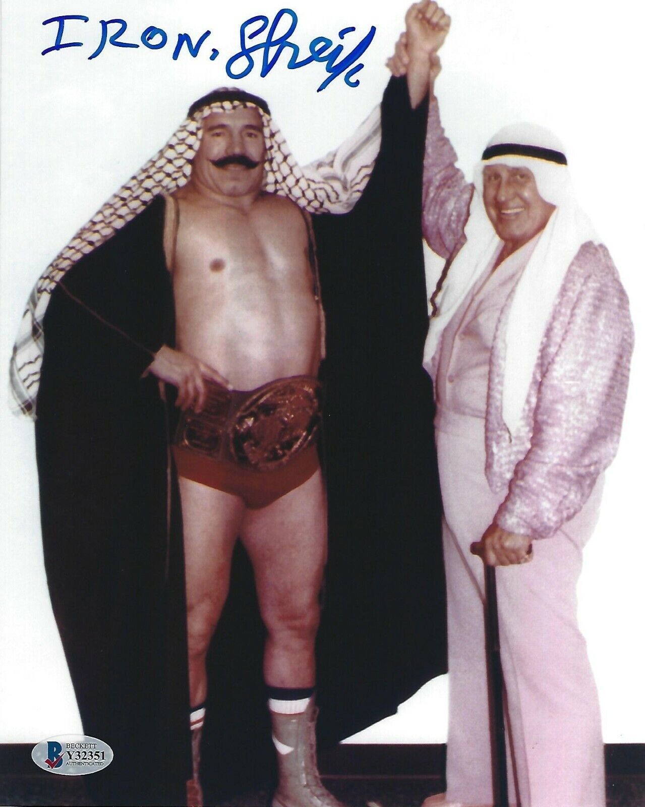 Iron Sheik Signed 8x10 Photo Poster painting BAS COA Autograph WWE Picture w/ Freddie Blassie