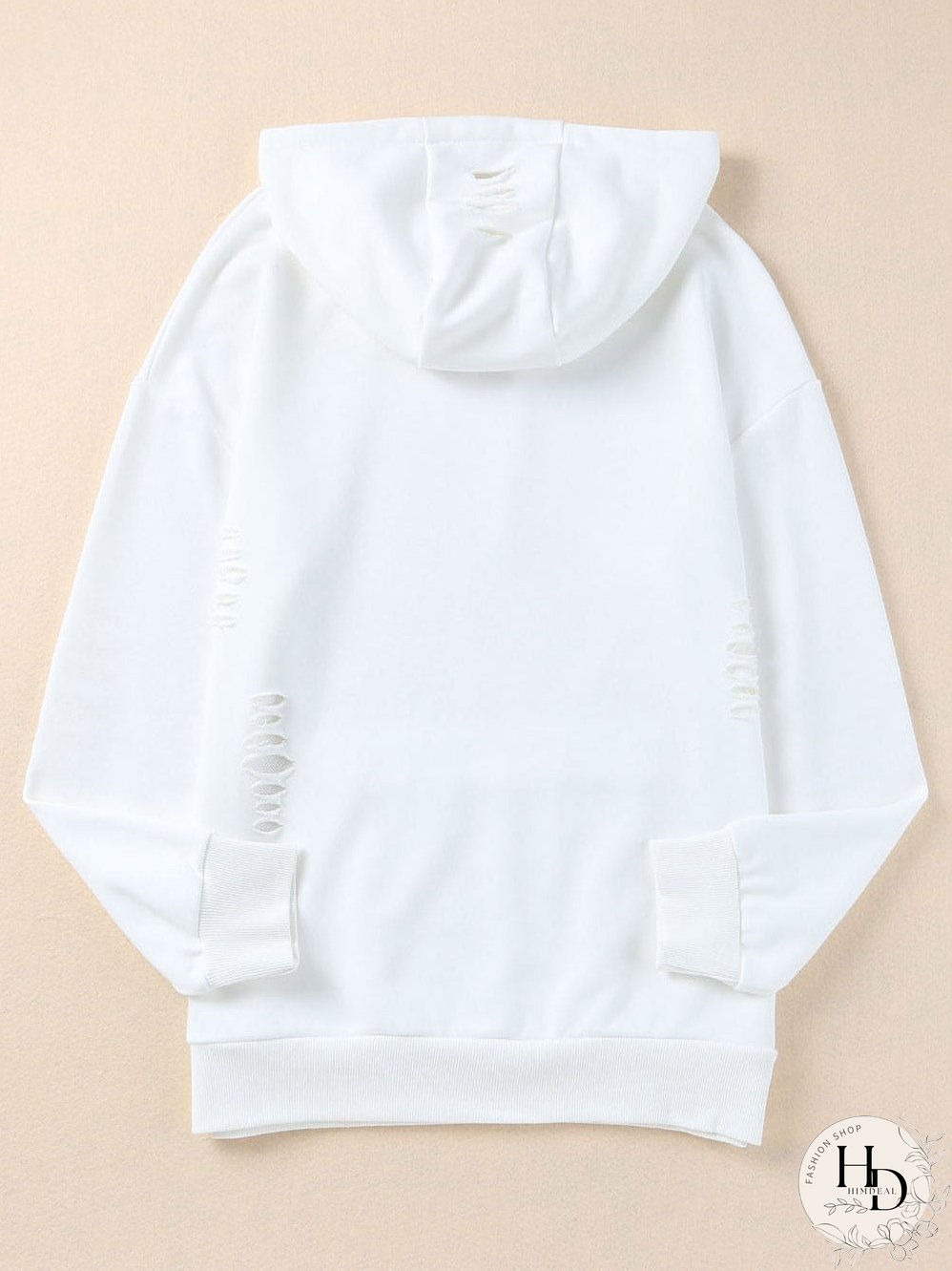 Women's Distressed Pullover Hoodie