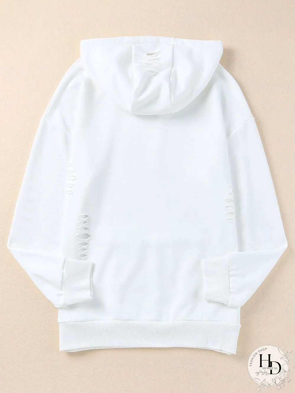 Women's Distressed Pullover Hoodie