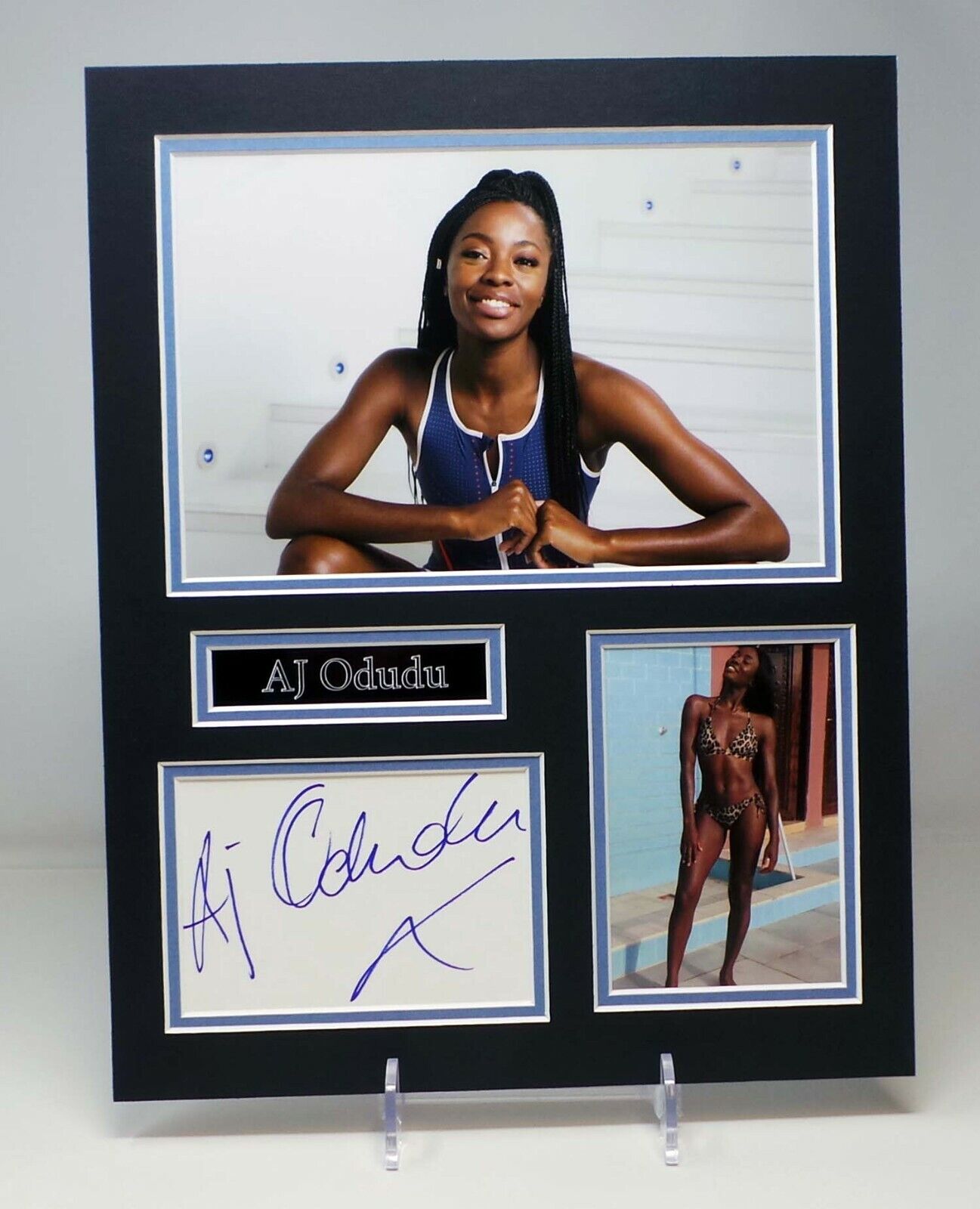 AJ ODUDO Signed Mounted Photo Poster painting Display AFTAL RD COA Big Brother Presenter