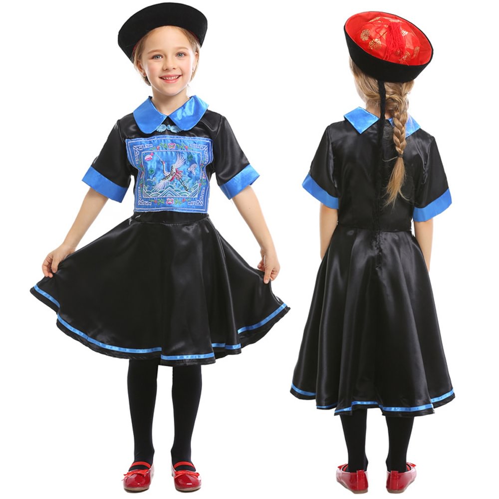 Zombie Costumes Cosplay Kids Children Qing Dynasty Of Costume For Kids Performance Party Suit-Pajamasbuy