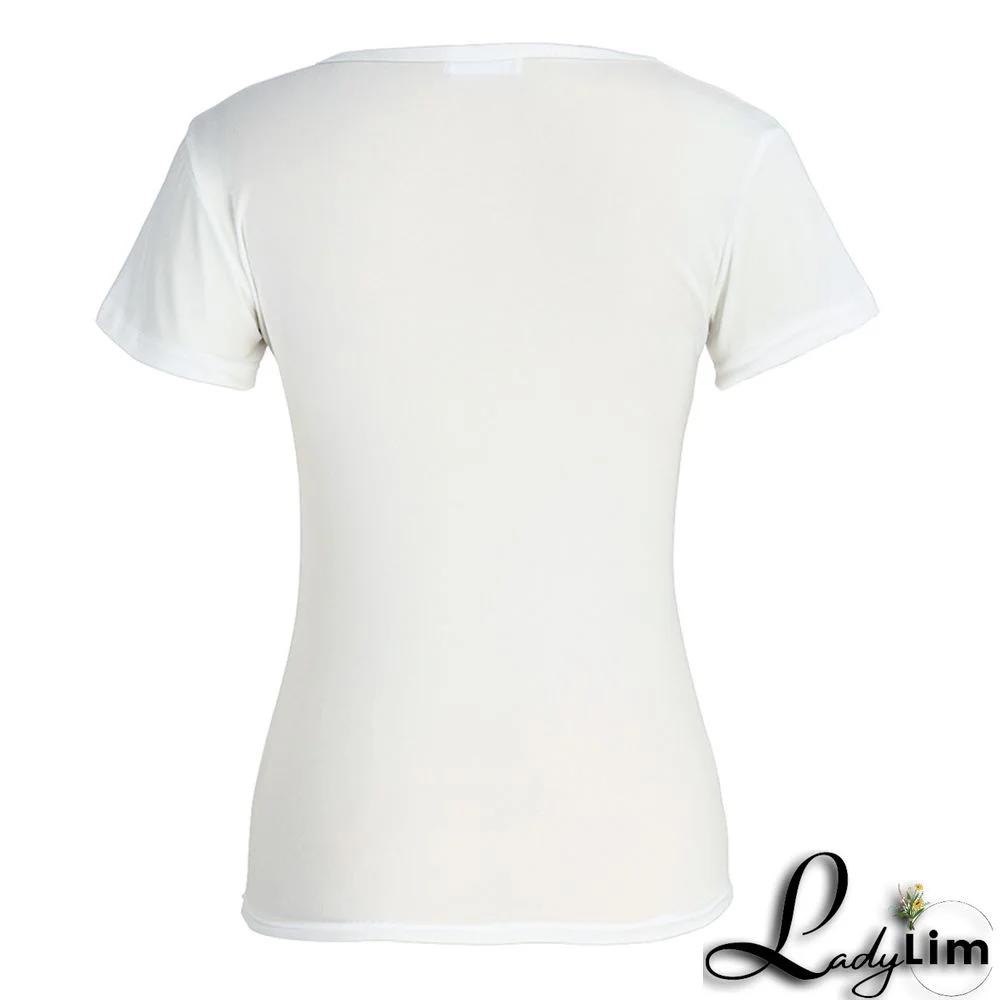 Blue Fashion Casual Letter Print Basic O Neck T-Shirts