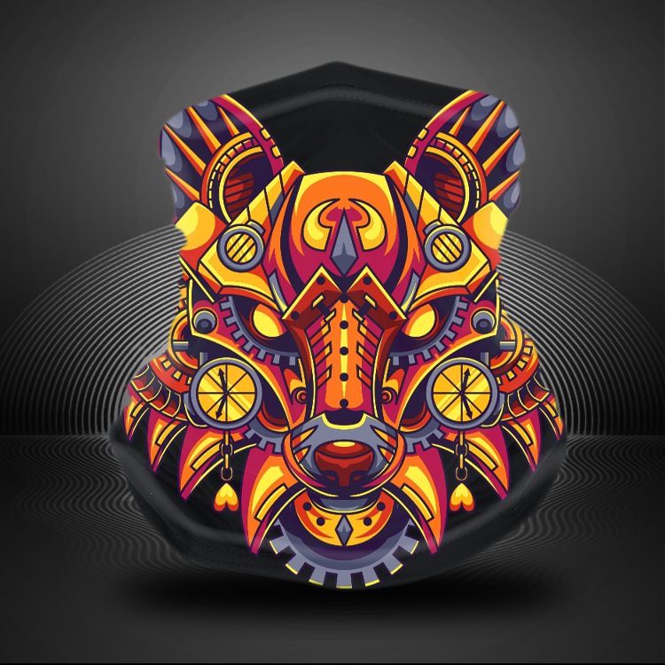 Cyber Fox Face Printed Mask