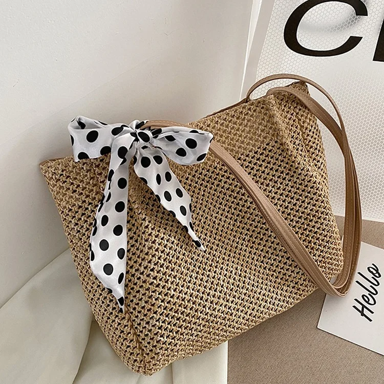 Fashion Straw Female Tote Handbag Lady's Shoulder Large s Famous Brand Designer Women&lsquo;s Casual Beach Big_ viptrois