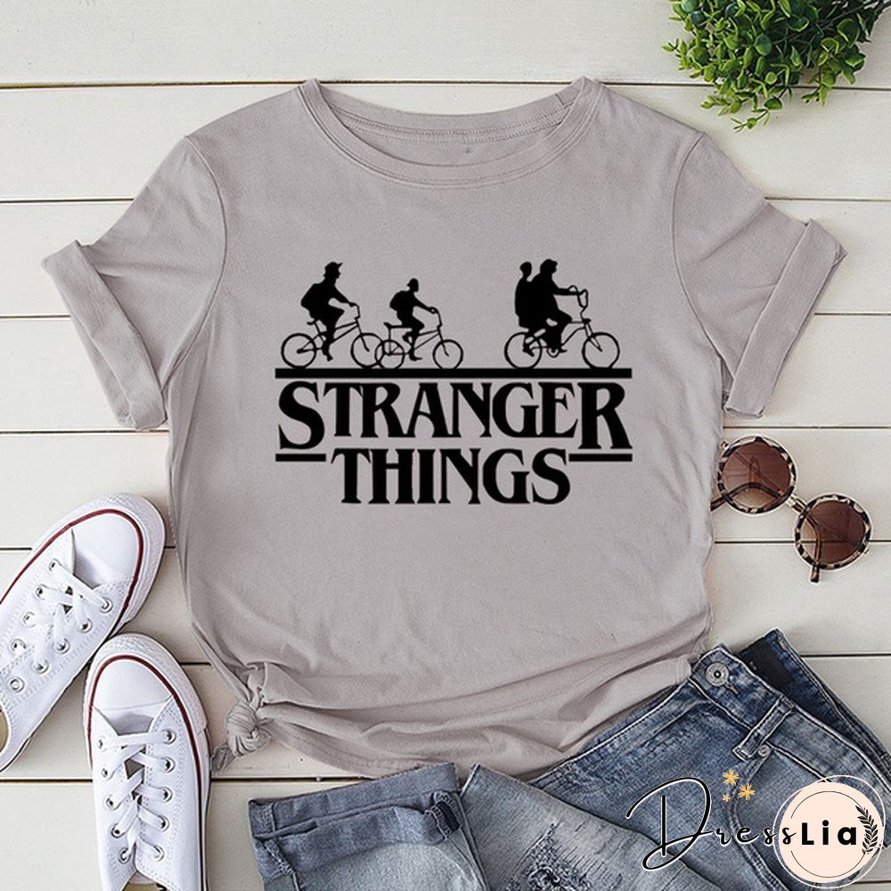 Hot Stranger Things Print T-Shirt Summer Casual Short Sleeve T Shirt Women Men Stranger Things Shirts
