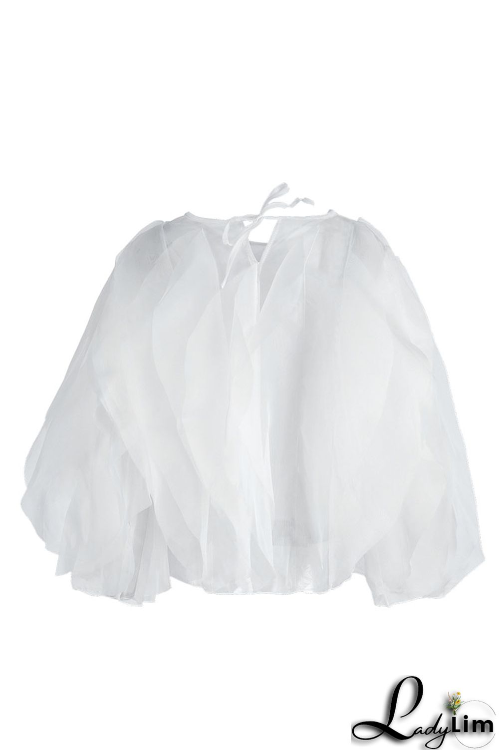 Beige Fashion Casual Solid Patchwork Flounce O Neck Tops