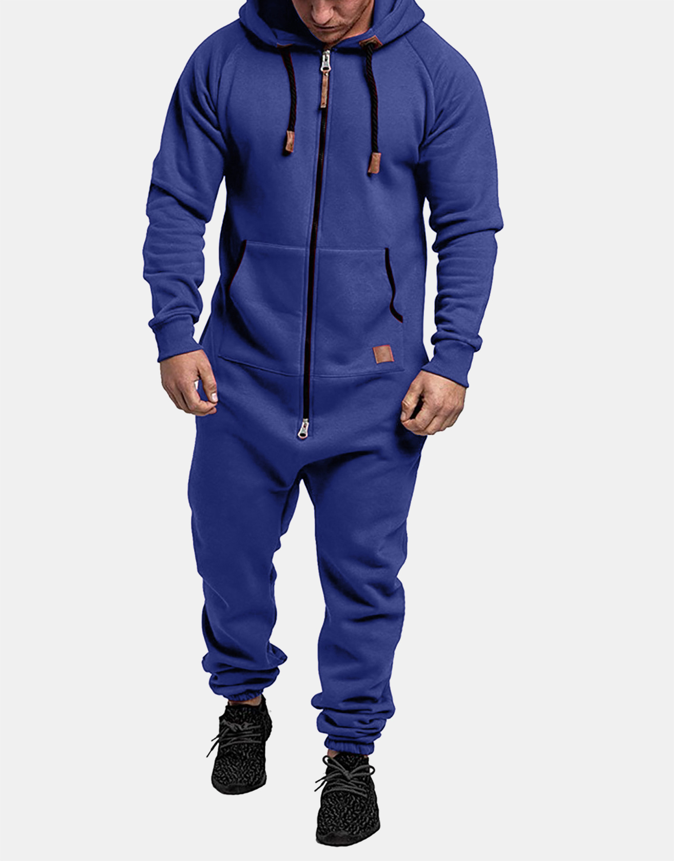 Solid Color Hooded Fleece Casual Warm Jumpsuit / TECHWEAR CLUB / Techwear