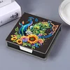 5D DIY PU Diamond Art Note Box with 160 Sheets Paper Memo Pad Holder (Peacock)